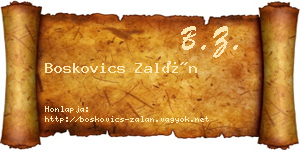 Boskovics Zalán névjegykártya